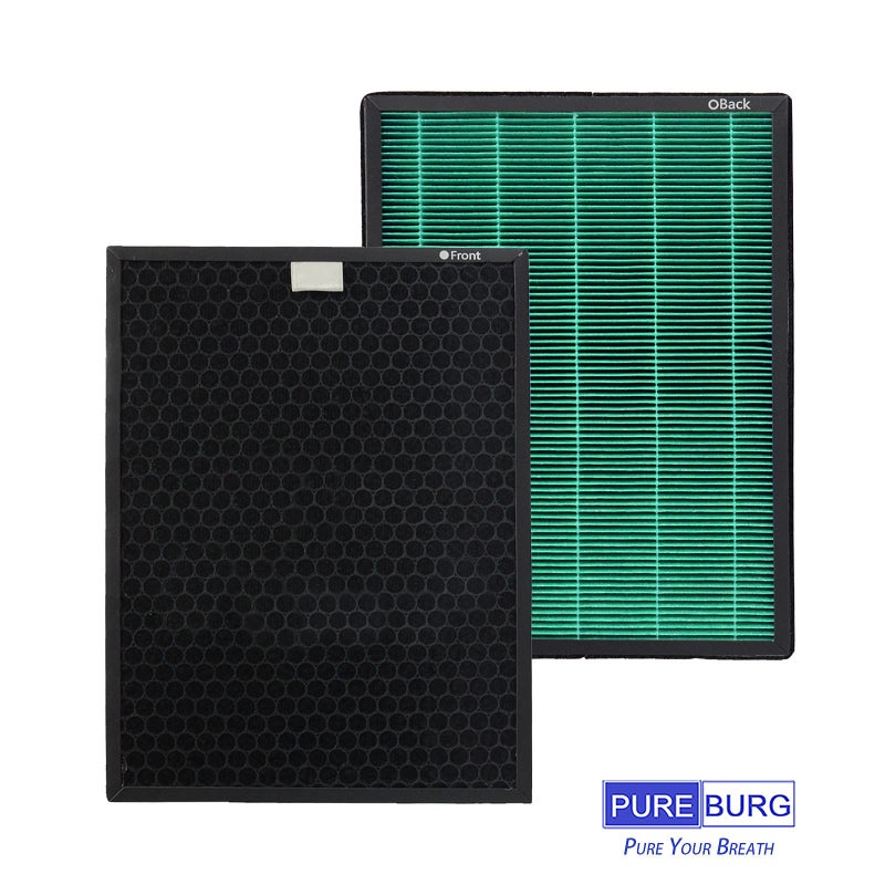 PUREBURG Replacement Filter Set Compatible with Coway Airmega 400 400S Air Purifier,1-Pack (2 Filters) H13 HEPA Activated Carbon MAX2 3-Stage Filtration - Image 2